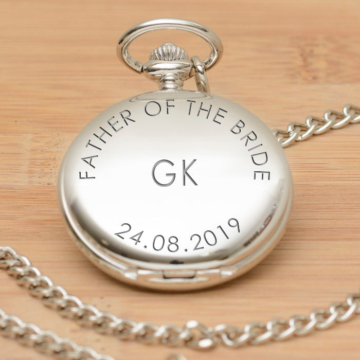 Engraved Father Of The Bride Pocket Watch