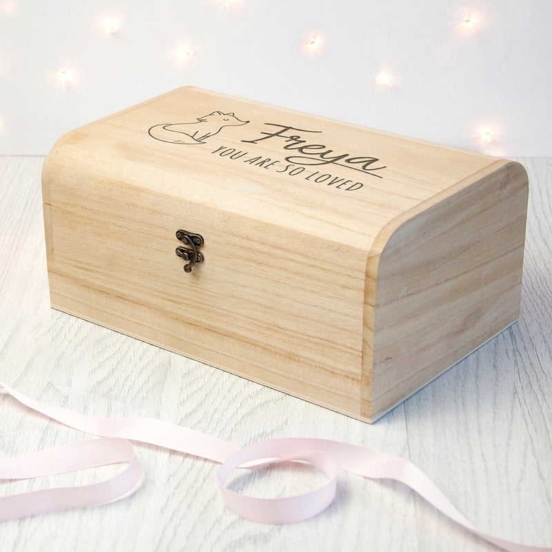 Personalised Baby Fox Keepsake Chest Box