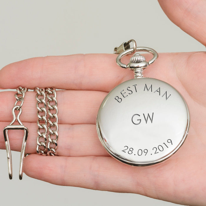 Engraved Best Man Pocket Watch