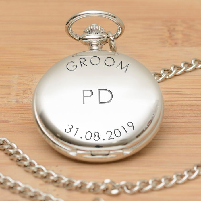 Engraved Groom Pocket Watch