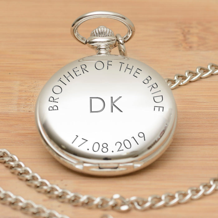 Engraved Brother Of The Bride Pocket Watch