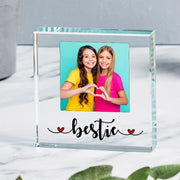 Best Friend Photo Gift Plaque - Bestie Hearts