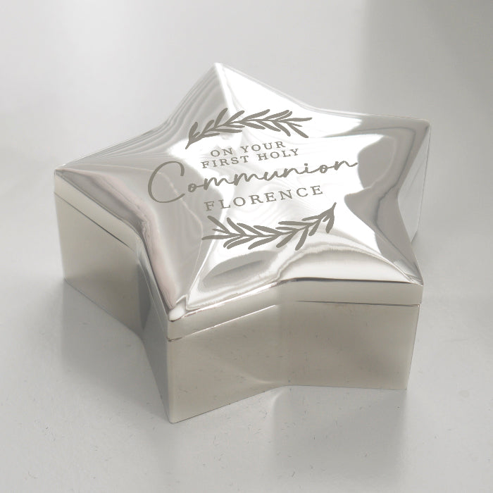 Personalised Holy Communion Star Trinket Box