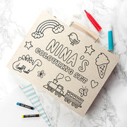 Personalised Colour Your Own Children's Wooden Colouring Set