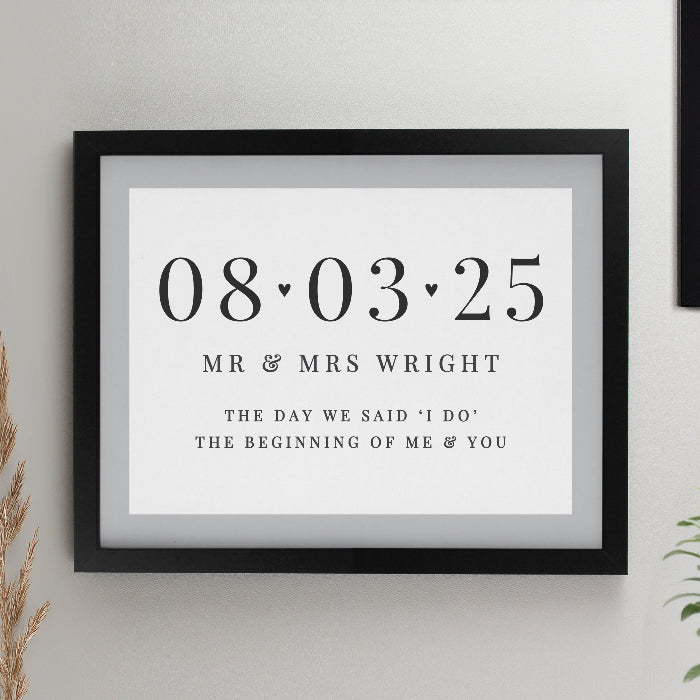 Personalised Special Date Wedding & Anniversary Framed Print