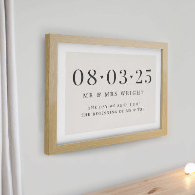 Personalised Special Date Wedding & Anniversary Framed Print