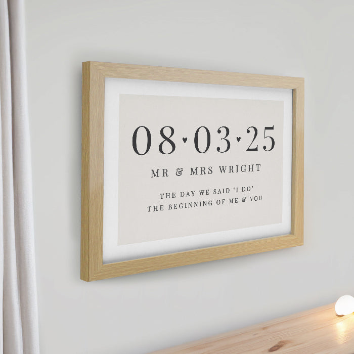 Personalised Special Date Wedding & Anniversary Framed Print