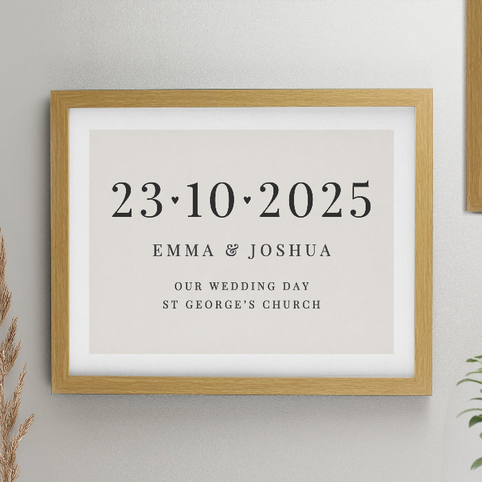 Personalised Special Date Wedding & Anniversary Framed Print