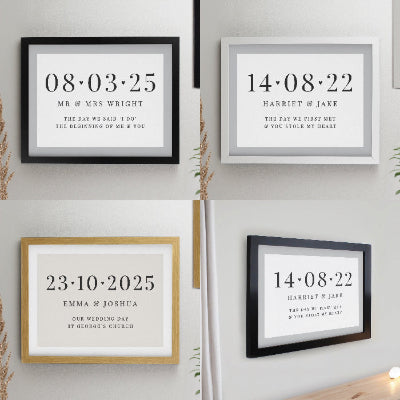 Personalised Special Date Wedding & Anniversary Framed Print