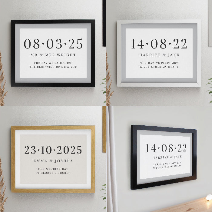 Personalised Special Date Wedding & Anniversary Framed Print