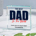 Personalised Best Dad in the World Gift Glass Keepsake Block