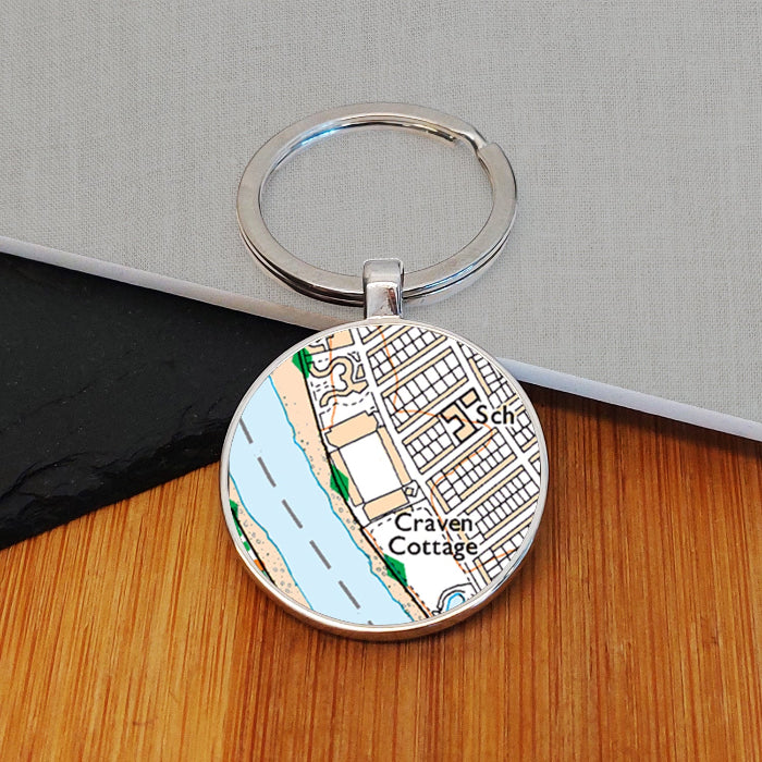 Football Team Club Stadium Map Metal Keyring