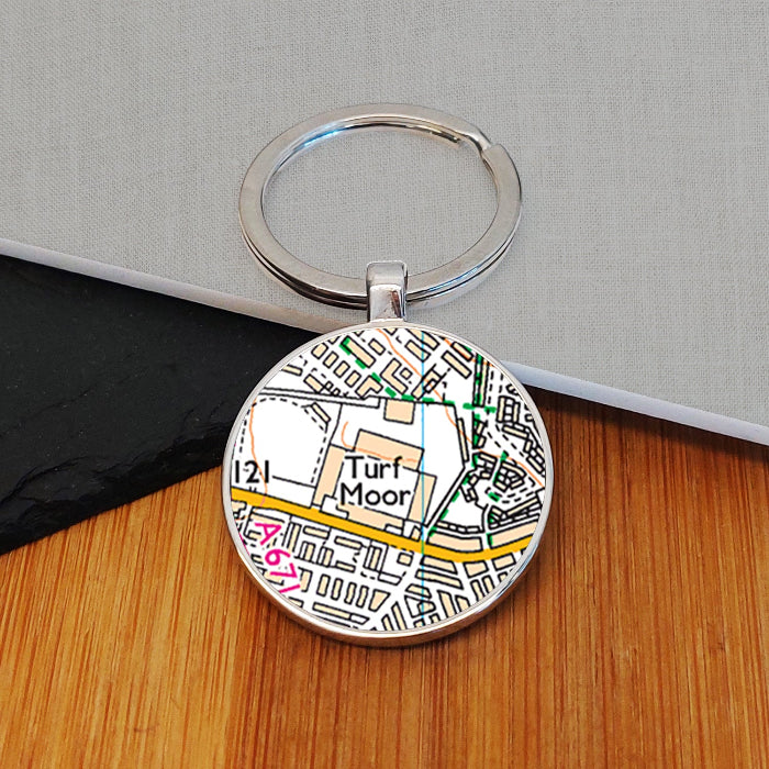 Football Team Club Stadium Map Metal Keyring