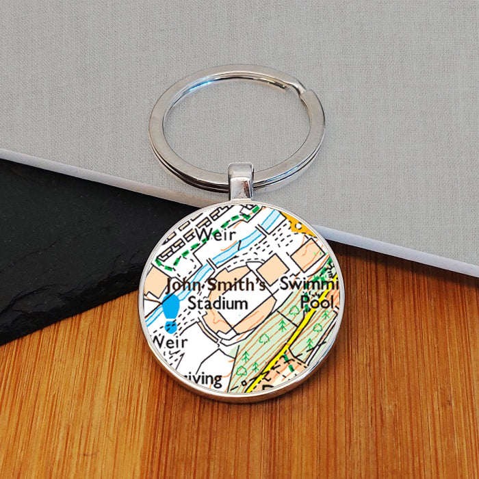 Football Team Club Stadium Map Metal Keyring