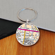 Football Team Club Stadium Map Metal Keyring