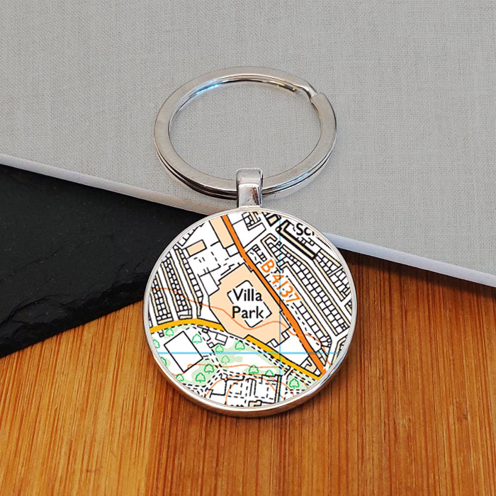 Football Team Club Stadium Map Metal Keyring