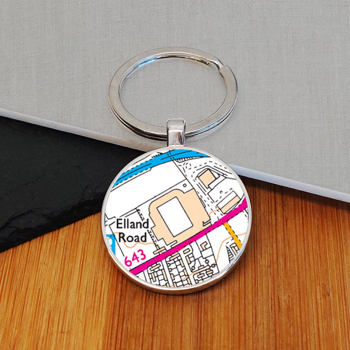 Football Team Club Stadium Map Metal Keyring
