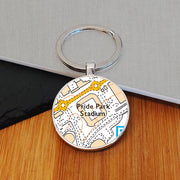 Football Team Club Stadium Map Metal Keyring