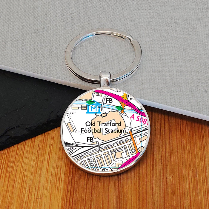 Football Team Club Stadium Map Metal Keyring