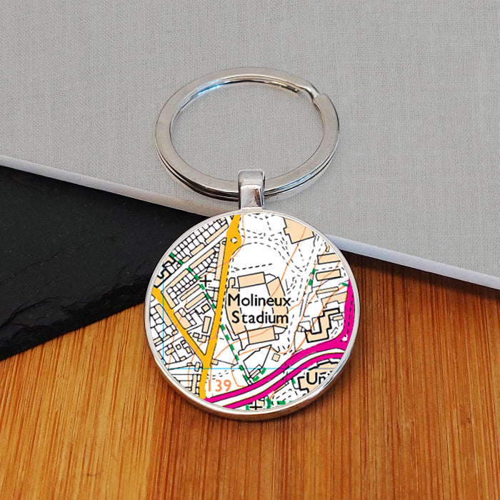 Football Team Club Stadium Map Metal Keyring