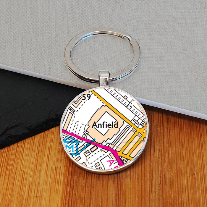 Football Team Club Stadium Map Metal Keyring