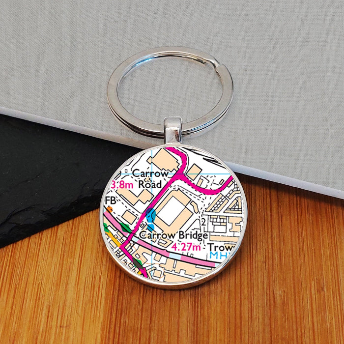 Football Team Club Stadium Map Metal Keyring