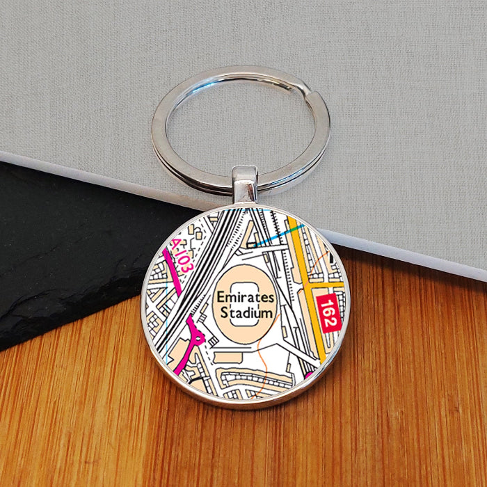 Football Team Club Stadium Map Metal Keyring