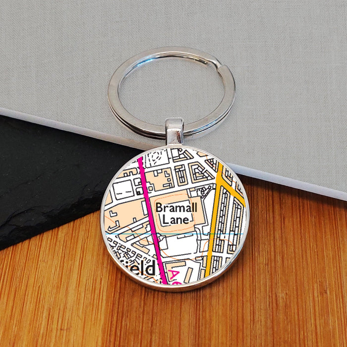 Football Team Club Stadium Map Metal Keyring