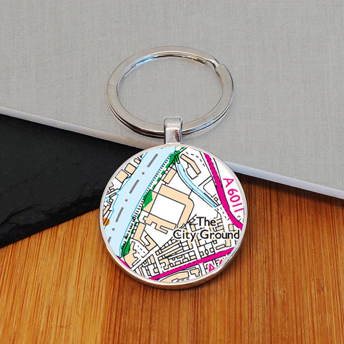 Football Team Club Stadium Map Metal Keyring