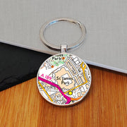 Football Team Club Stadium Map Metal Keyring