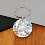 Football Team Club Stadium Map Metal Keyring