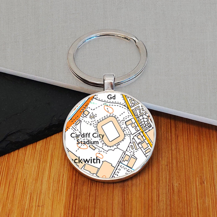 Football Team Club Stadium Map Metal Keyring
