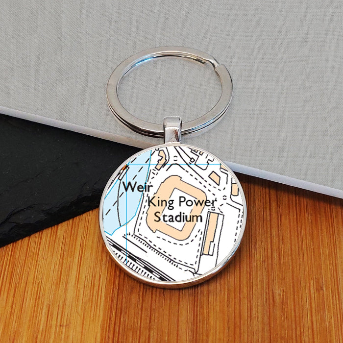 Football Team Club Stadium Map Metal Keyring