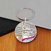 Football Team Club Stadium Map Metal Keyring