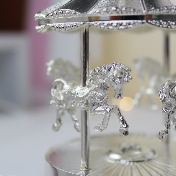 Personalised Baby Musical Carousel Christening Ornament