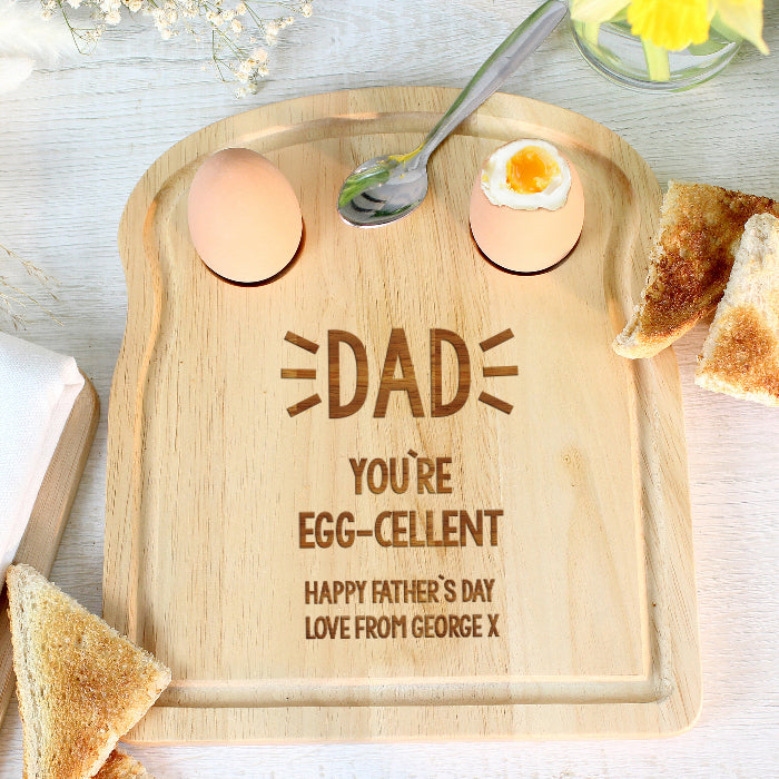Personalised Egg-cellent Dad Egg and Toast Board