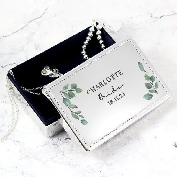 Personalised Botanical Jewellery Box For Bride