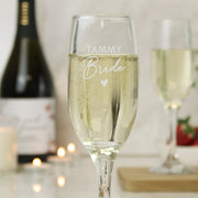 Engraved Bride Flute Glass & Gift Box