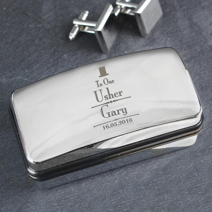 Engraved Wedding Usher Cufflink Box