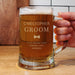 Engraved Groom Pint Stern Glass Tankard & Gift Box