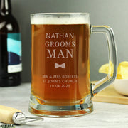 Engraved Groomsman Pint Stern Glass Tankard & Gift Box