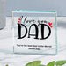 Personalised I Love You Dad Crystal Glass Block