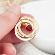 Personalised Russian Ring Garnet Crystal Necklace