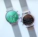 Engraved Men's Architect Motivator Quartz Watch - Envy Green With Silver Mesh Strap