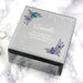 Engraved Floral Butterfly Diamante Glass Trinket Box