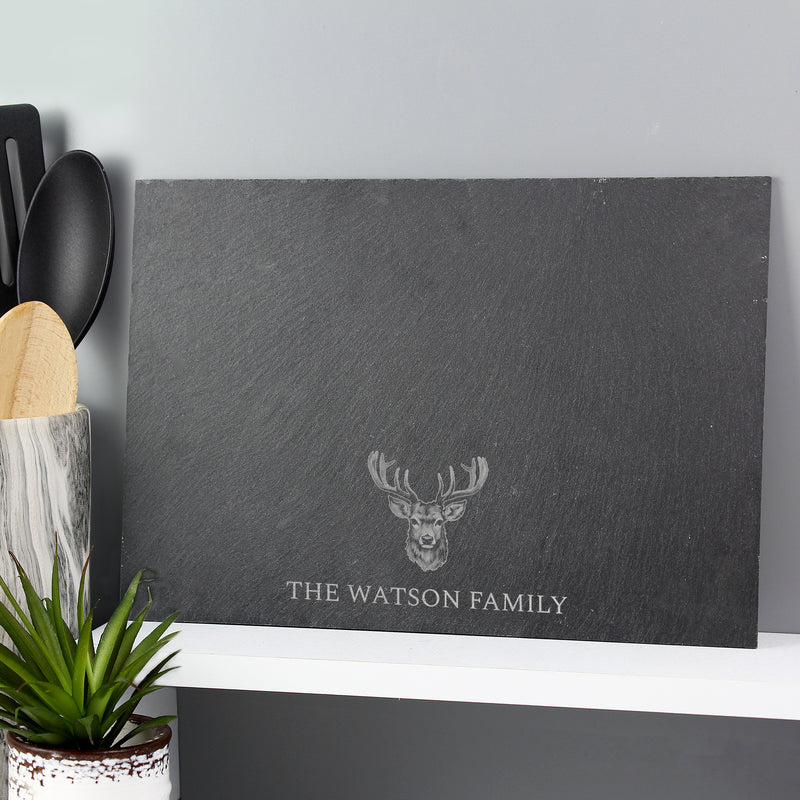Personalised Stag Design Slate Placemat