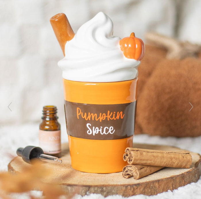 Autumn Pumpkin Spice Latte Shaped Oil Burner & Wax Melt Warmer