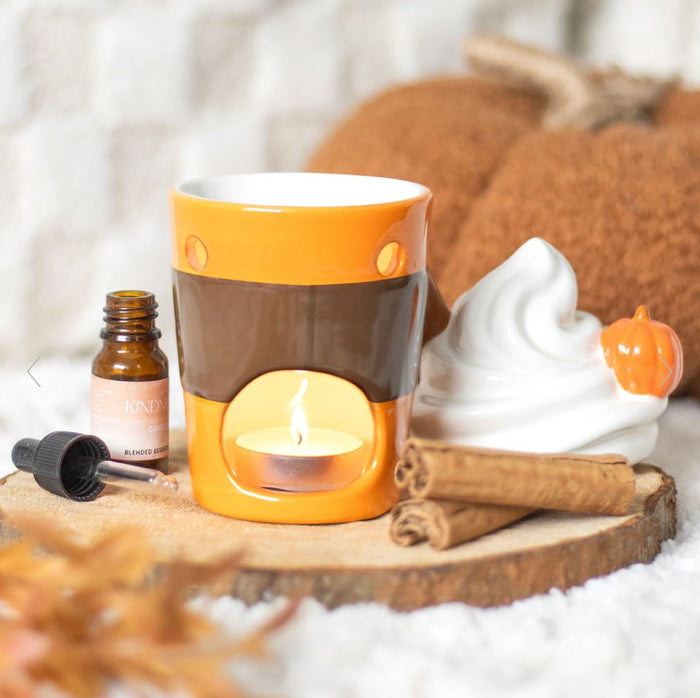 Autumn Pumpkin Spice Latte Shaped Oil Burner & Wax Melt Warmer