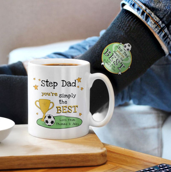 Personalised Step Dad You’re Simply The Best Mug & Socks Gift Set
