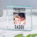 Promoted To Daddy Gift Glass Photo Upload Keepsake Block